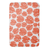 モンステラ語 – オレンジと白 バスマット (正面縦)