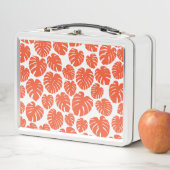 モンステラ語 – オレンジと白 メタルランチボックス (インサイチュ)