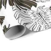 モンステラ離れの継ぎ目パターン ラッピングペーパー (ロールコーナー)