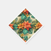 モンステラ鮮やか&ポインセティアデコップナプキンス スタンダードカクテルナプキン (角)