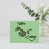 モンステラ アダノシー チーズプラント イラスト 緑 ポストカード (スタンド正面)