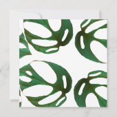 モンステラ アダンソニー 葉 ブライダルシャワー グリーン 招待状 (裏面)