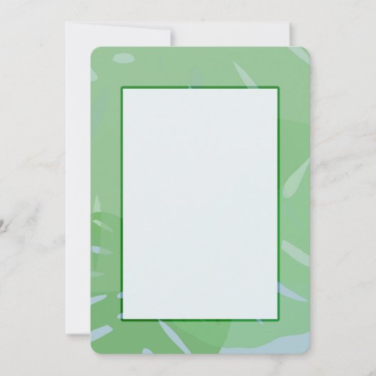 モンステラ アブストラクト グリーン インビテーションズ 招待状 (正面)