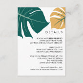 モンステラ イエロー | トロピカル ウェディング ゲスト詳細 エンクロージャーカード (正面)