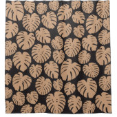 モンステラ・イン・タンとブラック シャワーカーテン (正面)