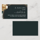 モンステラ エメラルドグリーンとゴールドのブライダルシャワー エンクロージャーカード (正面/裏面)