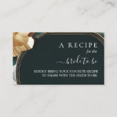 モンステラ エメラルドグリーンとゴールドのブライダルシャワー エンクロージャーカード (正面)