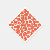 モンステラ - オレンジと白 スタンダードカクテルナプキン (角)