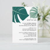 モンステラ グリーン | トロピカル ウェディング ゲスト詳細 エンクロージャーカード (スタンド正面)