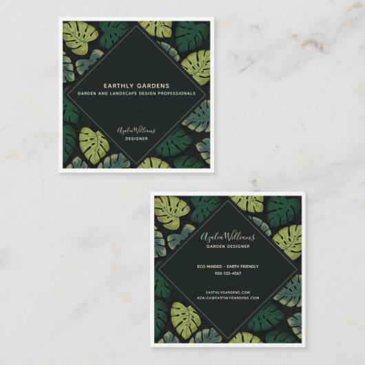 モンステラ スクエア名刺 (正面/裏面)