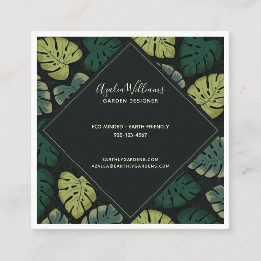モンステラ スクエア名刺 (裏面)