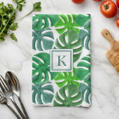 モンステラ・デリシ葉オサパタモノグラムのーン キッチンタオル