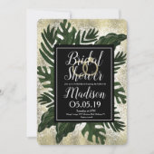 モンステラ トロピカル 偽金 スプラッシュ ブライダルシャワー 招待状 (正面)