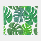 モンステラ フリースブランケット (正面(横))