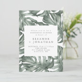 モンステラ ボタニカル ウォーターカラー グリーン リハーサル 招待状 (スタンド正面)