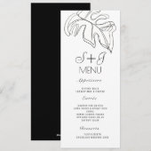 モンステラ モダン ラインアート 結婚式 メニュー (正面/裏面)