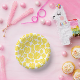 モンステラ – レモンイエローとホワイト ペーパーボウル