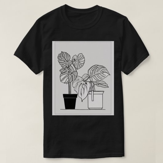 モンステラ 多肉植物 観葉植物好きな人へのギフト ボタニカル Tシャツ (デザイン正面)