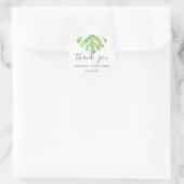 モンステラ。水の色のトロピカル結婚の感謝していあなた ラウンドシール (バッグ)