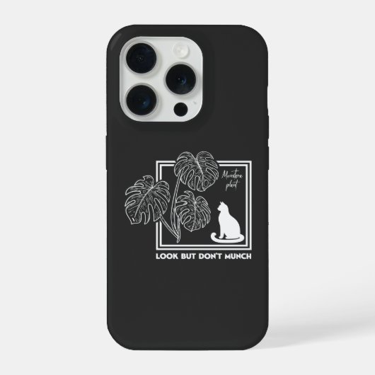 モンステラ 猫への毒性 セーフティー啓発アート iPhoneケース (裏面)