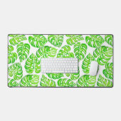 モンステ葉ラの水色 デスクマット (キーボード&マウス)