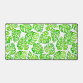 モンステ葉ラの水色 デスクマット (正面)