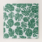 モンステ葉ラの継ぎ目のない、装飾的なパターン。 ジグソーパズル (横)