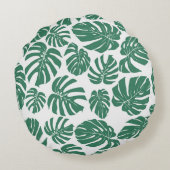 モンステ葉ラの継ぎ目のない、装飾的なパターン。 ラウンドクッション (裏面)