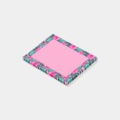 モンステ葉ラティール（緑がかった色）とハイビスカス ポストイット (アングル)