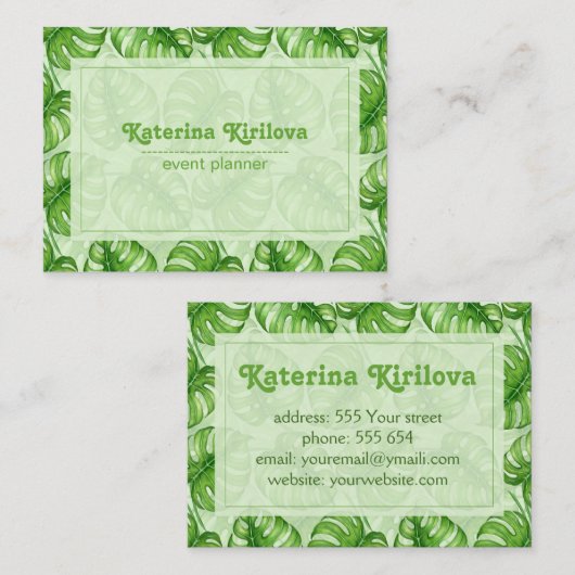 モンステ葉ラデザイン 名刺 (正面/裏面)