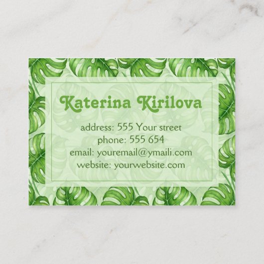 モンステ葉ラデザイン 名刺 (裏面)