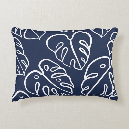 モンステ葉ラヴィンテージ手描き アクセントクッション (正面)