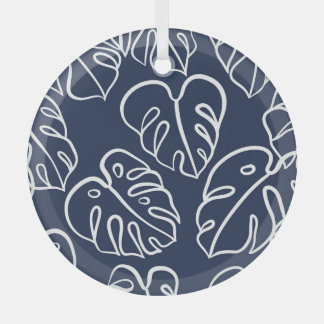 モンステ葉ラヴィンテージ手描き ガラスオーナメント