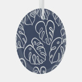 モンステ葉ラヴィンテージ手描き ガラスオーナメント (正面右)