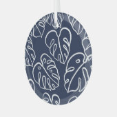 モンステ葉ラヴィンテージ手描き ガラスオーナメント (正面左)