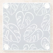 モンステ葉ラヴィンテージ手描き ガラスコースター (裏面)