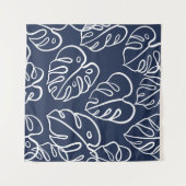 モンステ葉ラヴィンテージ手描き タペストリー (正面(横))