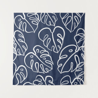 モンステ葉ラヴィンテージ手描き タペストリー