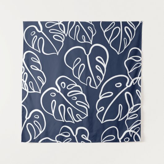 モンステ葉ラヴィンテージ手描き タペストリー (正面)