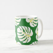 モンステ葉ラヴィンテージ、ダークグリーン。 コーヒーマグカップ (正面右)