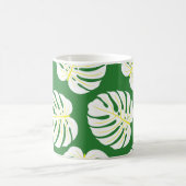 モンステ葉ラヴィンテージ、ダークグリーン。 コーヒーマグカップ (中央)