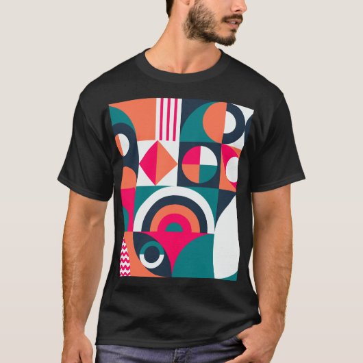 モンステ葉ラヴィンテージ:熱帯パターン Tシャツ (正面)