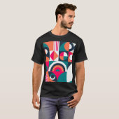 モンステ葉ラヴィンテージ:熱帯パターン Tシャツ (正面フル)