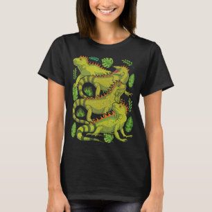 モンステ葉ラ熱帯動物爬虫類リザードIgu Tシャツ