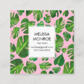 モンステ葉ラ熱帯図解入りの、写真付きのの水色 割引カード (裏面)