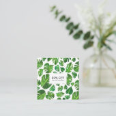 モンステ葉ラ熱帯図解入りの、写真付きのの水色 割引カード (スタンド正面)