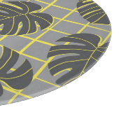 モンステ葉ラ：イエローグレーモダン抽象芸術 カッティングボード (角)