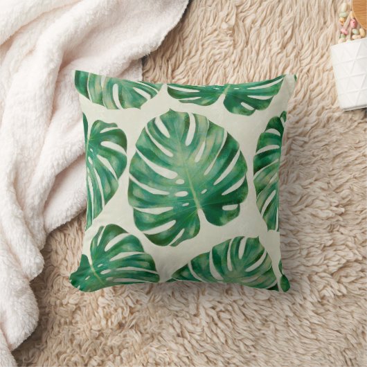 モンステ葉ラ クッション (ブランケット)