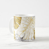 モンステ葉ラ:ゴールデンホワイト コーヒーマグカップ (正面左)