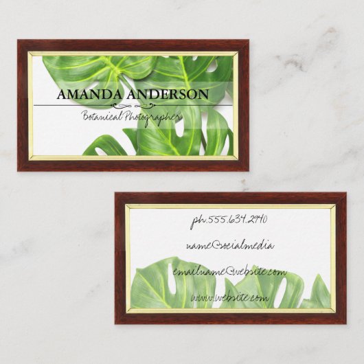 モンステ葉ラ |木枠 名刺 (正面/裏面)